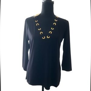 NWT Michael Kors Black V Neck